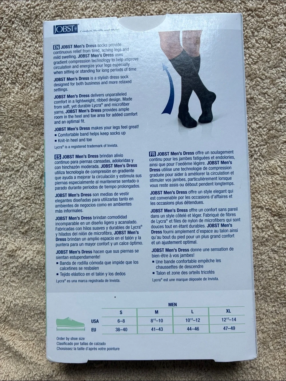 JOBST XL NIB Men's Dress Compression Socks — Black
